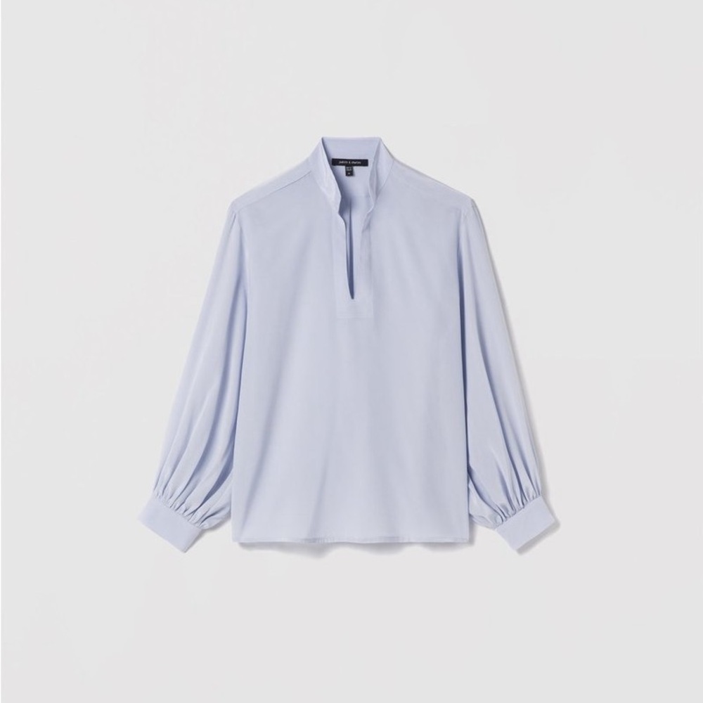 Judith and Charles Silk Blouse in Light lilac Gray Size M - Picture 2 of 14